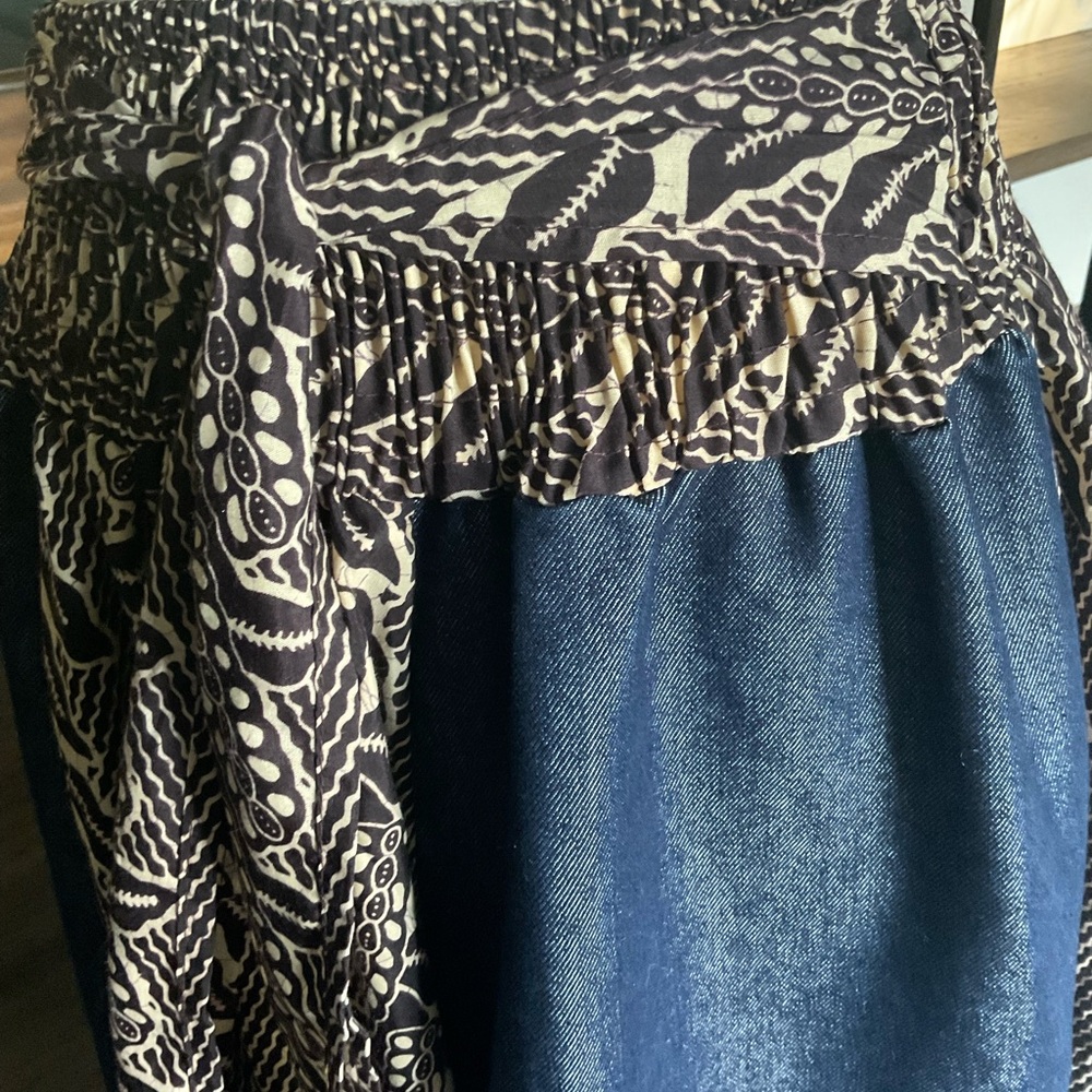 Stylish Blue and Black Maxi Skirt